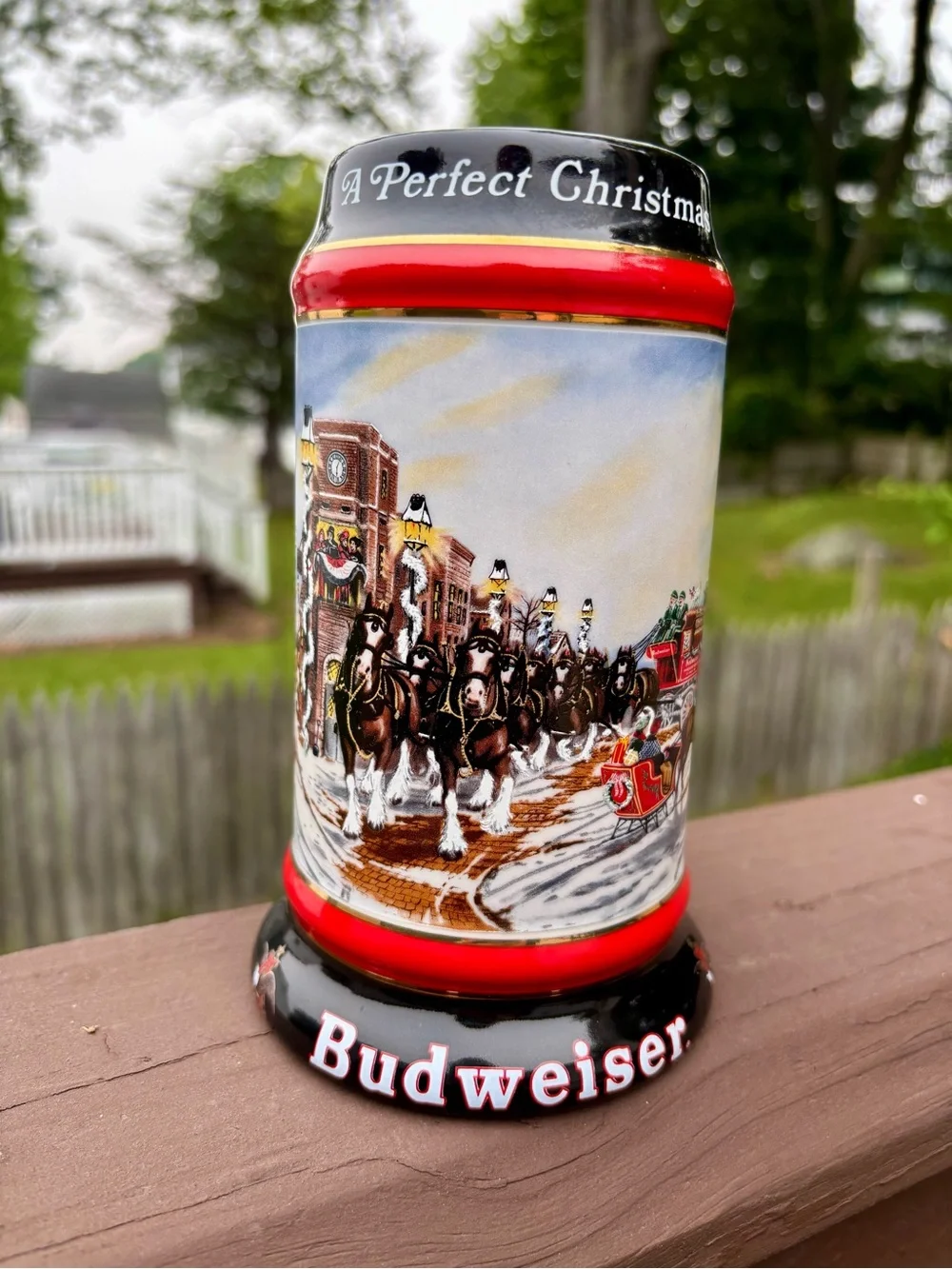 Budweiser Holiday Stein with Clydesdales